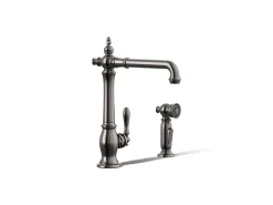 Single-handle kitchen sink faucet with side sprayer^Kohler Hot