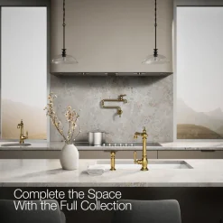 Single-handle kitchen sink faucet with side sprayer^Kohler Hot