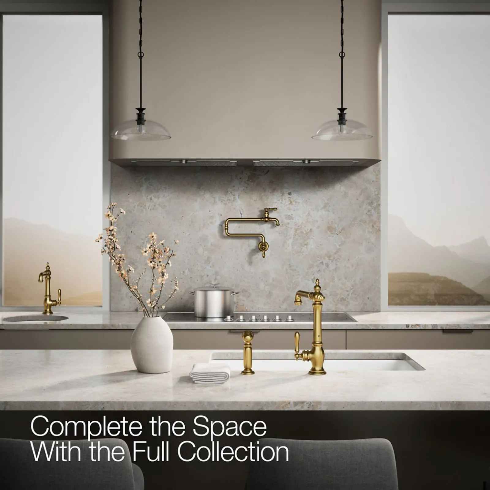 Single-handle kitchen sink faucet with side sprayer^Kohler Hot