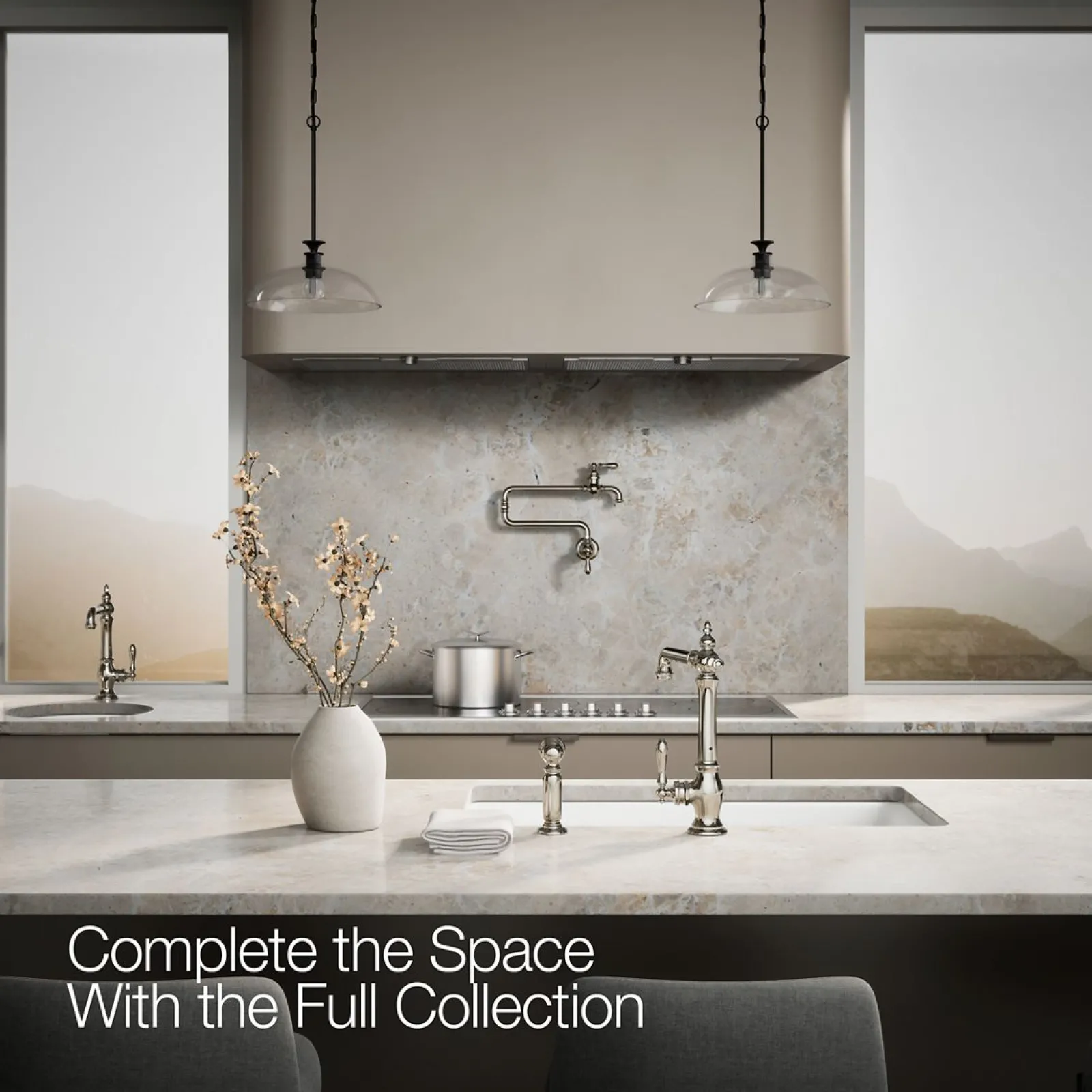 Single-handle kitchen sink faucet with side sprayer^Kohler Hot