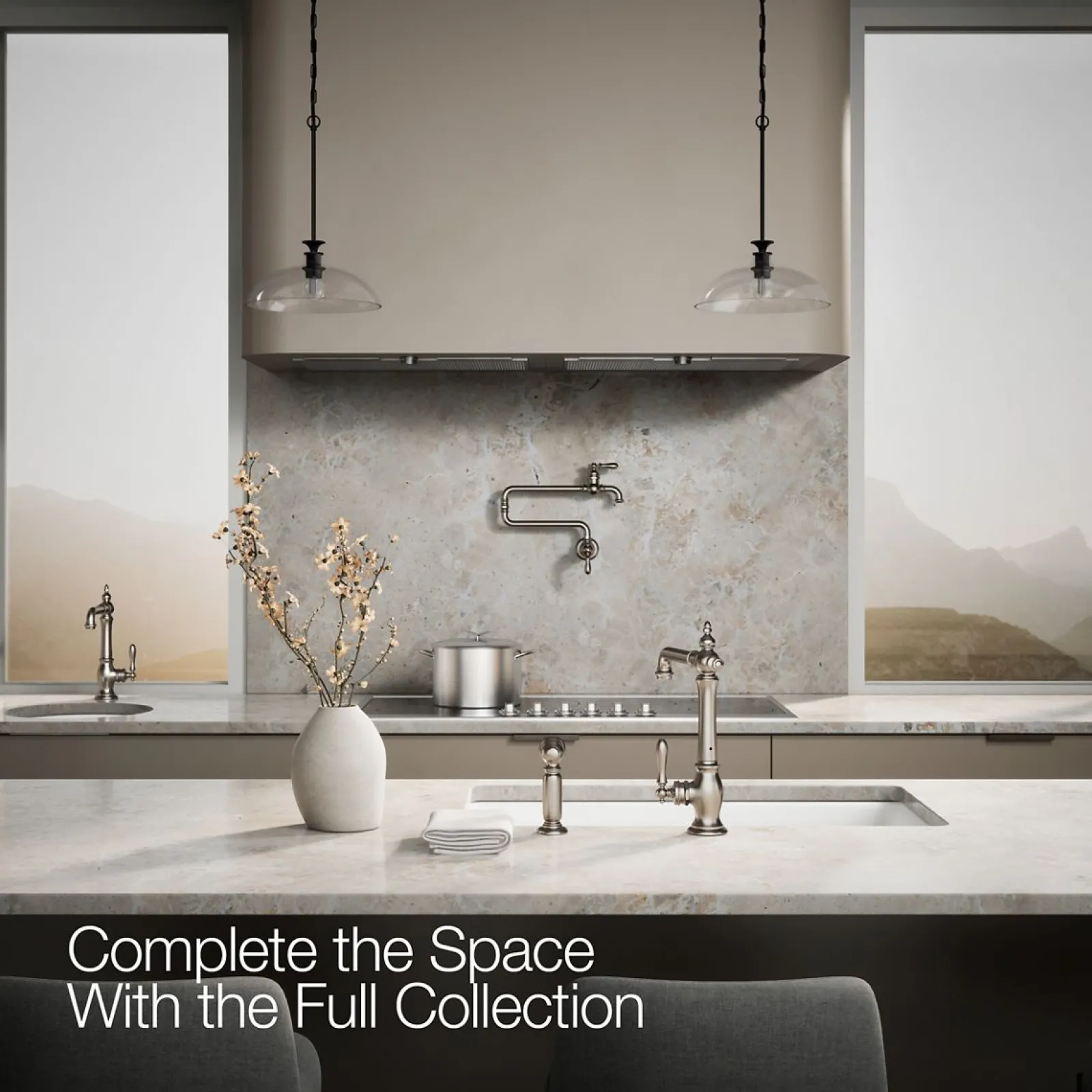 Single-handle kitchen sink faucet with side sprayer^Kohler Hot