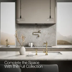 Single-handle kitchen sink faucet with side sprayer^Kohler Hot