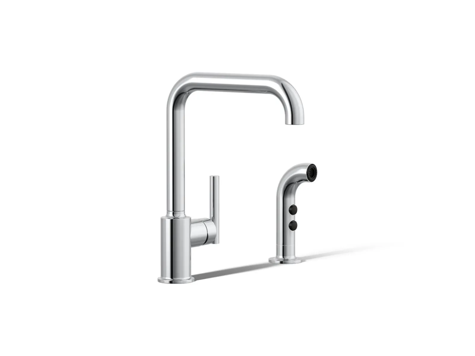 Single-handle kitchen sink faucet with side sprayer^Kohler Discount