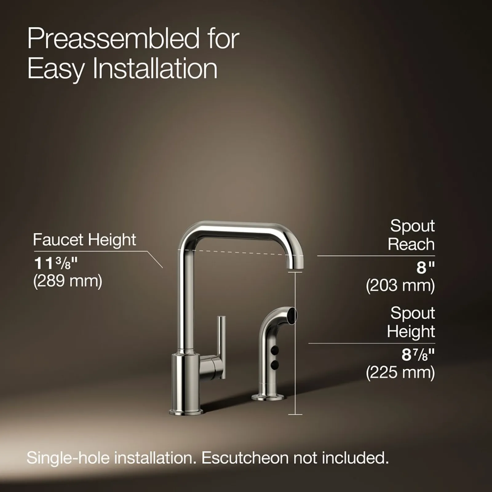 Single-handle kitchen sink faucet with side sprayer^Kohler Discount