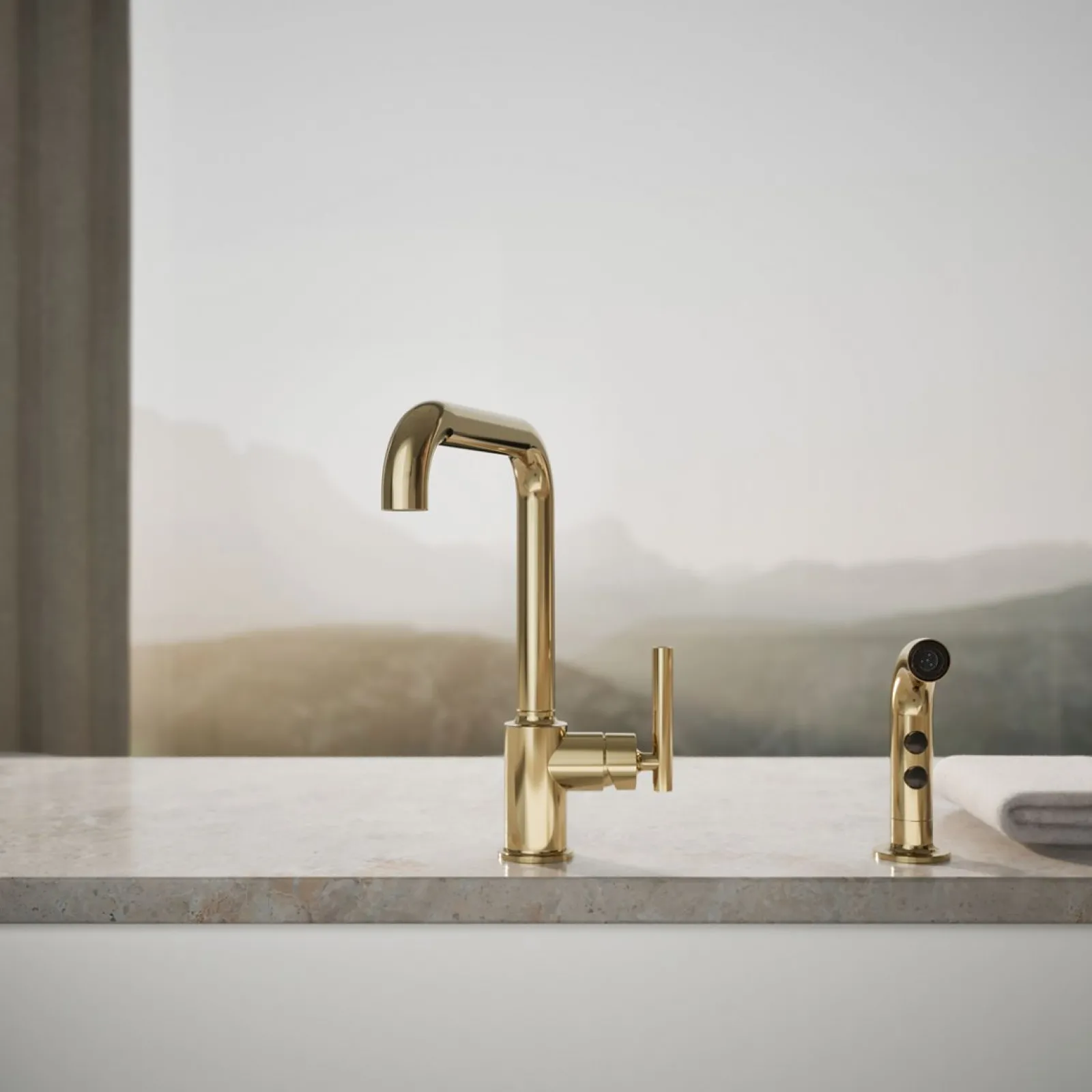 Single-handle kitchen sink faucet with side sprayer^Kohler Discount