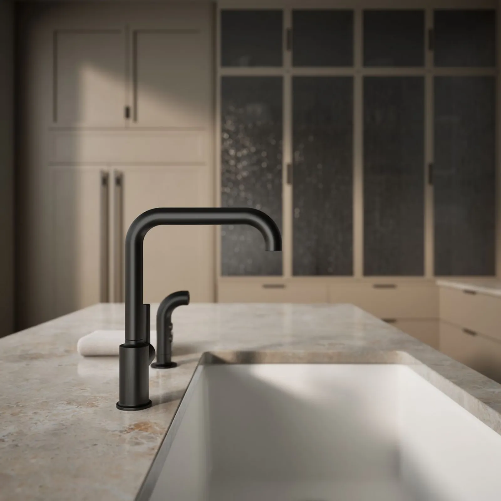 Single-handle kitchen sink faucet with side sprayer^Kohler Discount