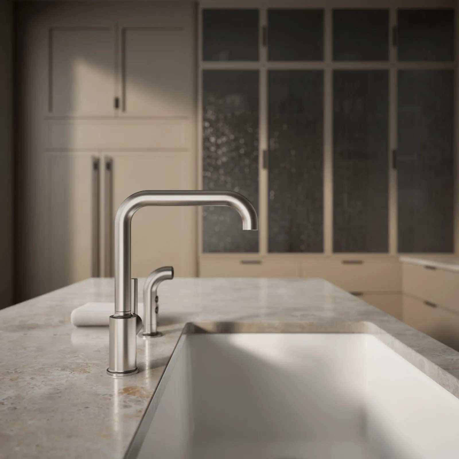 Single-handle kitchen sink faucet with side sprayer^Kohler Discount