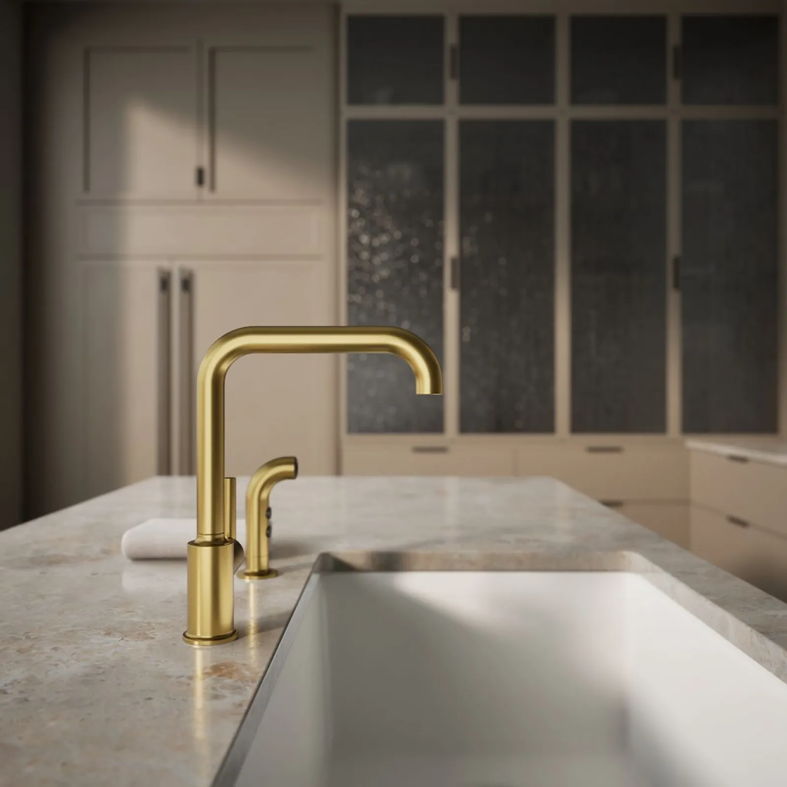 Single-handle kitchen sink faucet with side sprayer^Kohler Discount