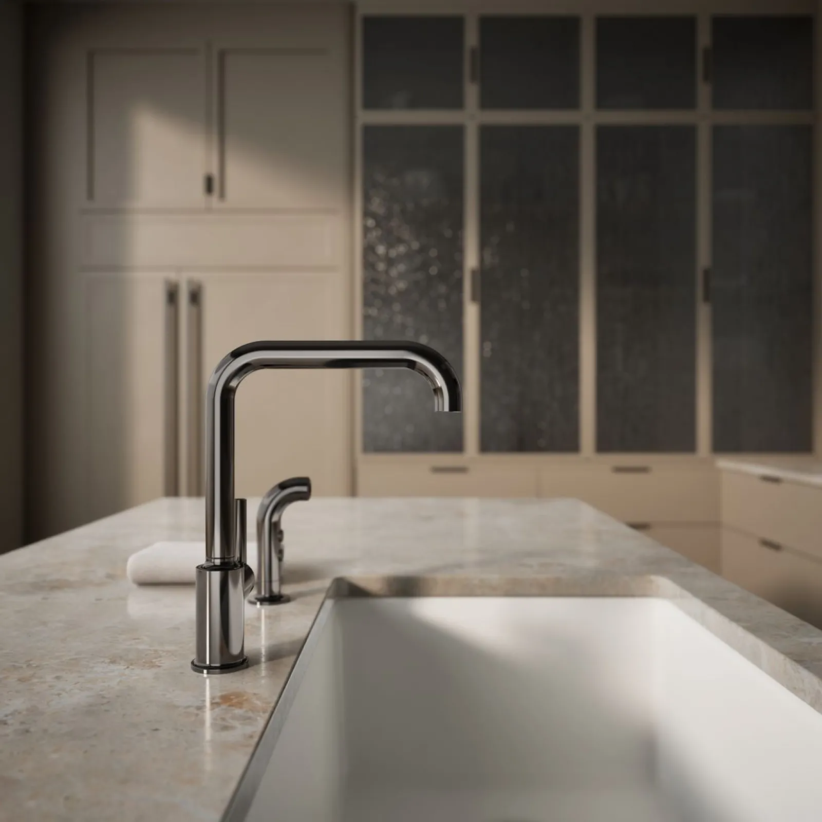 Single-handle kitchen sink faucet with side sprayer^Kohler Discount