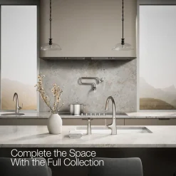 Single-handle kitchen sink faucet with two-function side sprayer^Kohler Hot