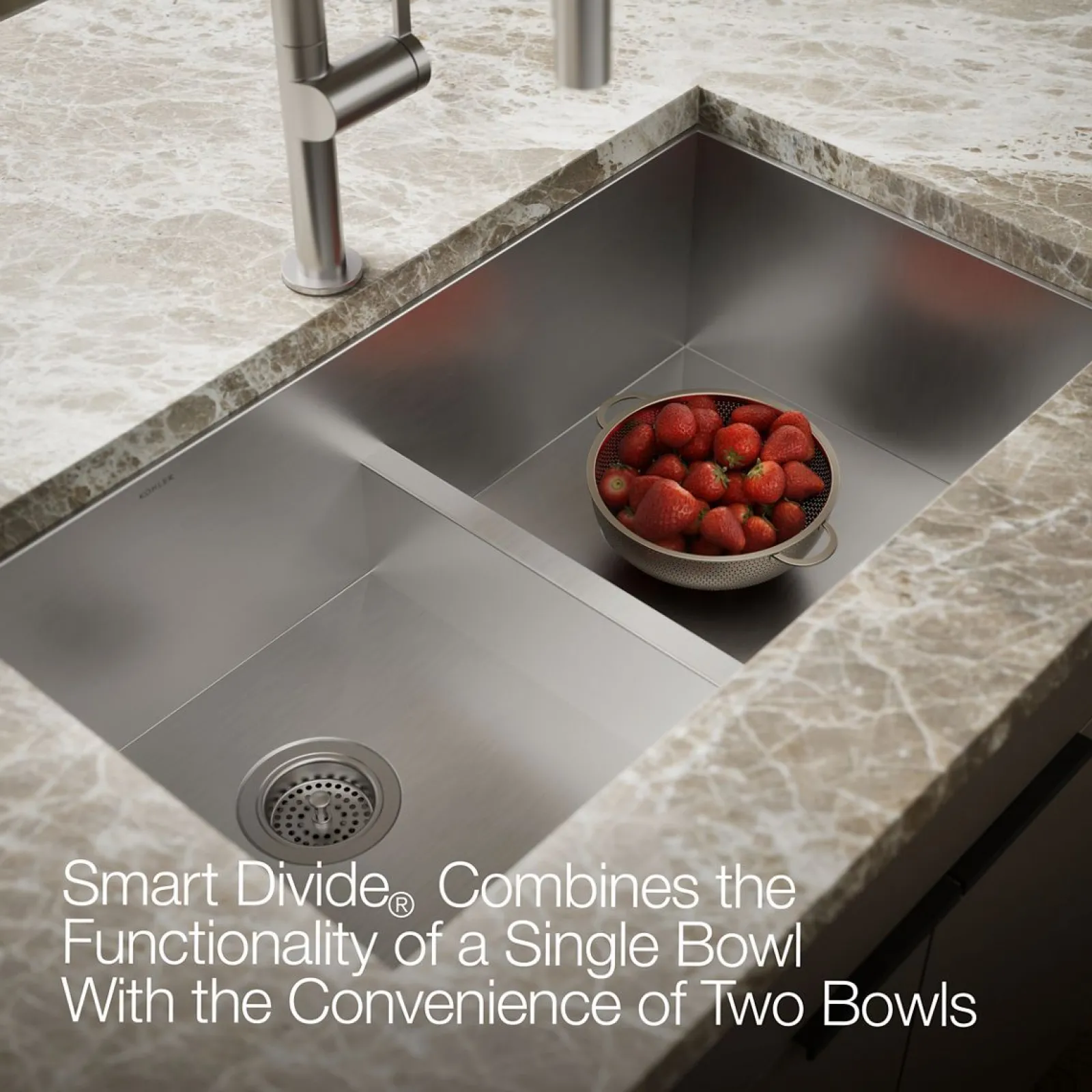 Smart Divide® 33" top-/undermount double-bowl kitchen sink^Kohler Clearance