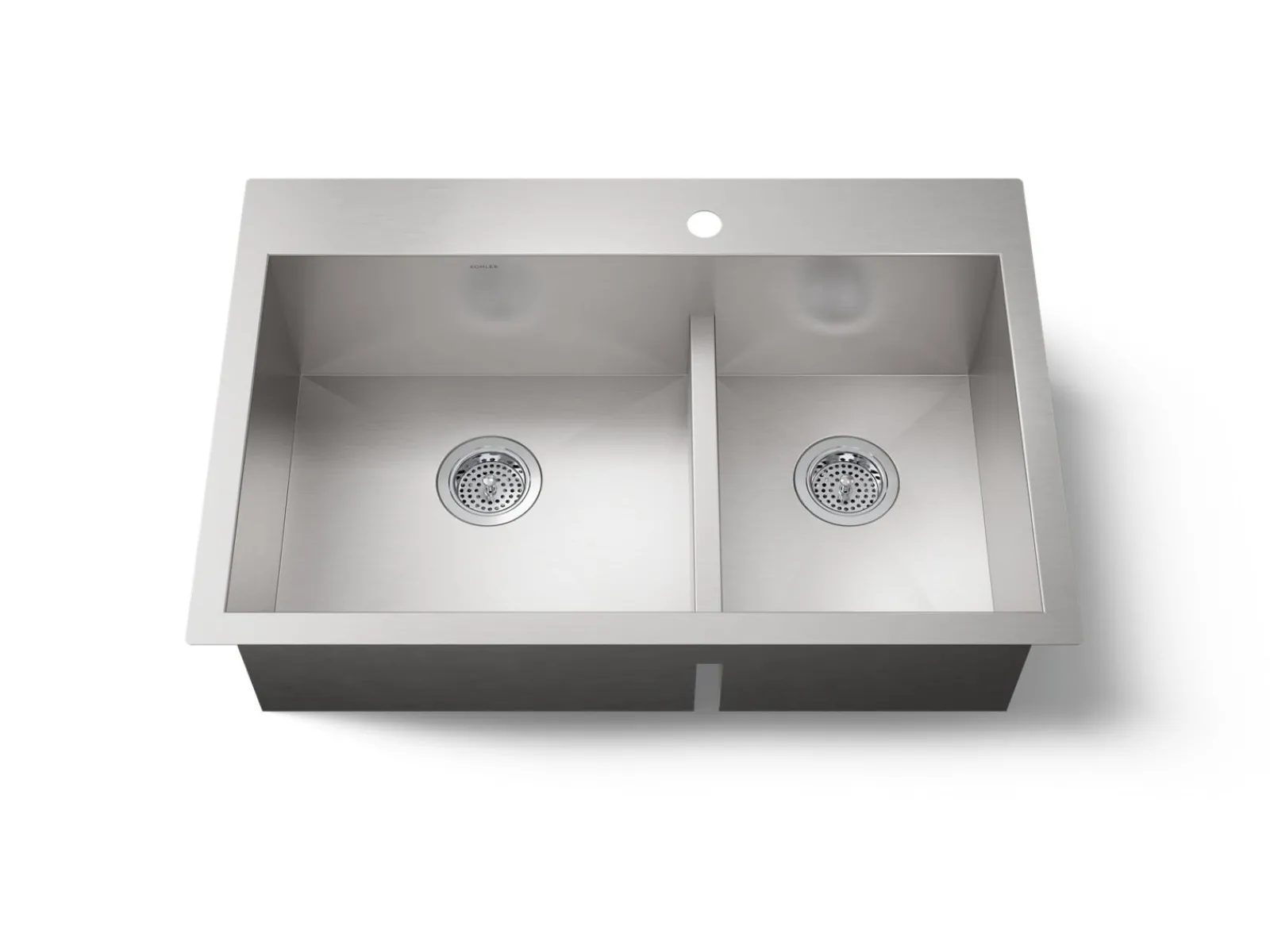 Smart Divide® 33" top-/undermount double-bowl kitchen sink^Kohler Hot