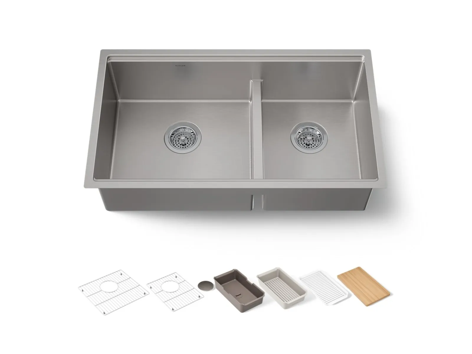 Smart Divide® 32" undermount double-bowl workstation kitchen sink^Kohler Hot