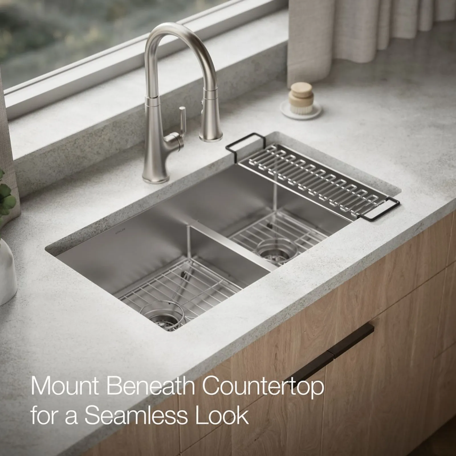 Smart Divide® 32" undermount double-bowl kitchen sink^Kohler