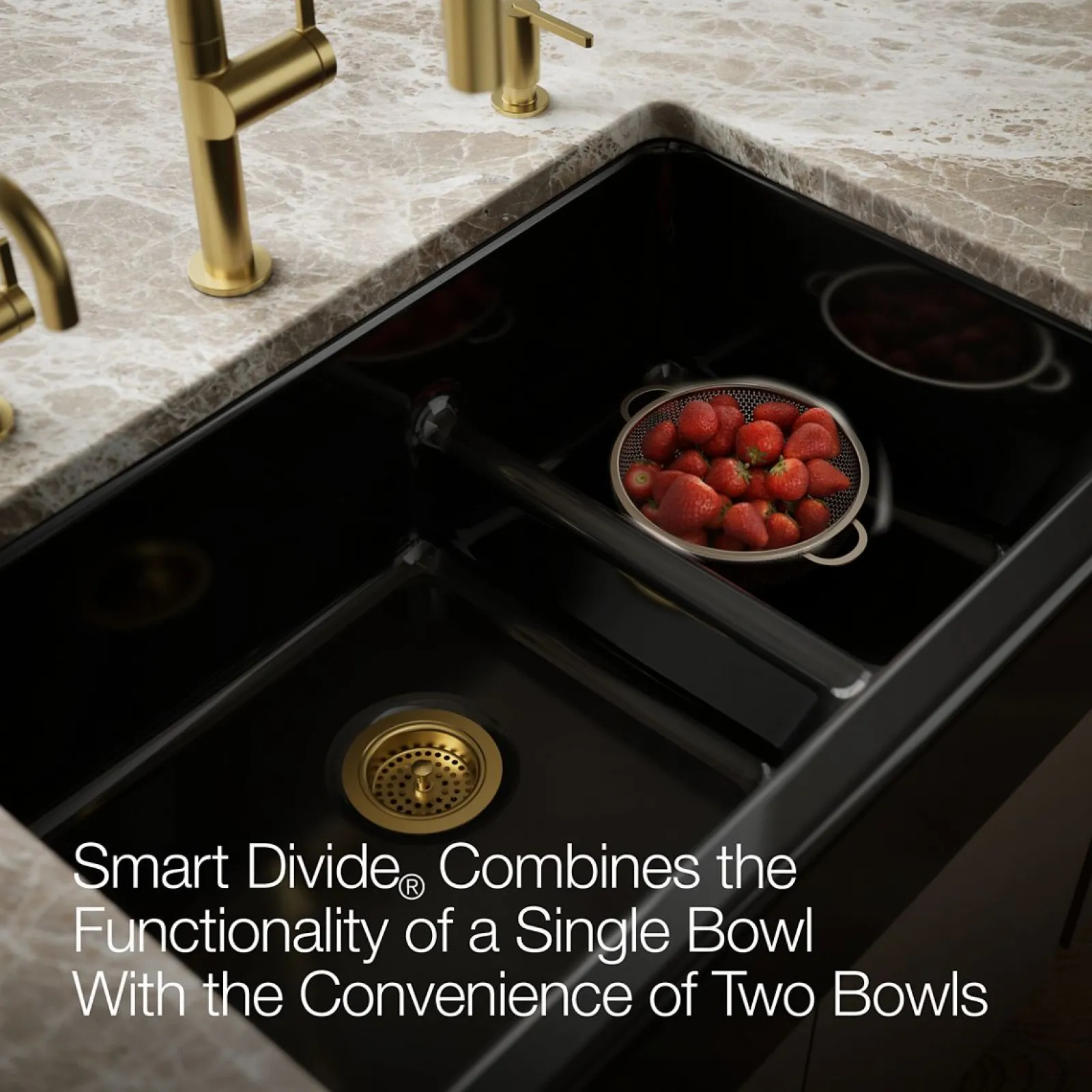 Smart Divide® 35-3/4" undermount double-bowl farmhouse kitchen sink^Kohler Outlet