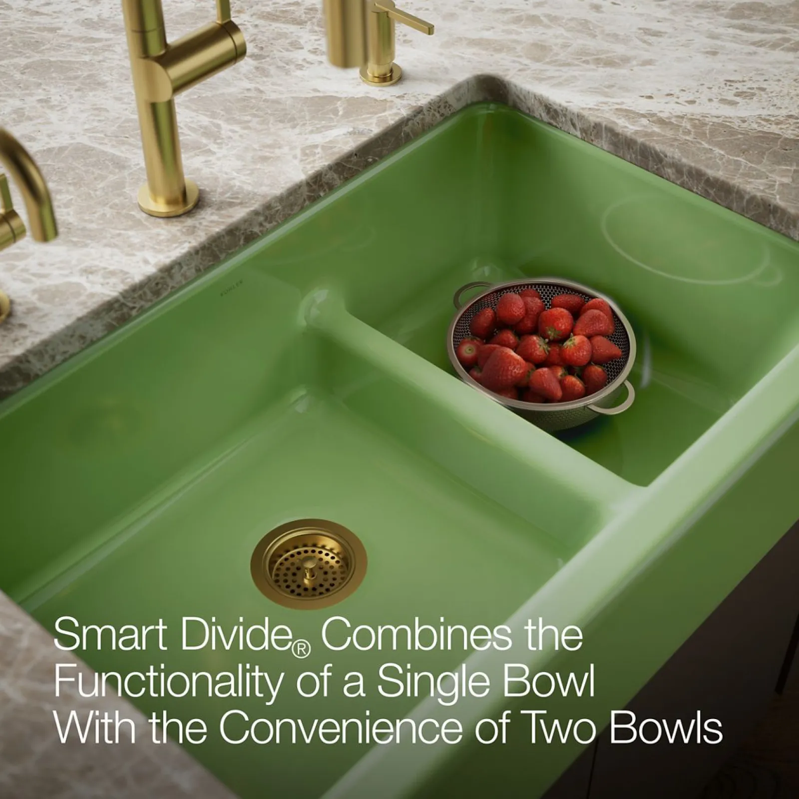 Smart Divide® 35-3/4" undermount double-bowl farmhouse kitchen sink^Kohler Outlet
