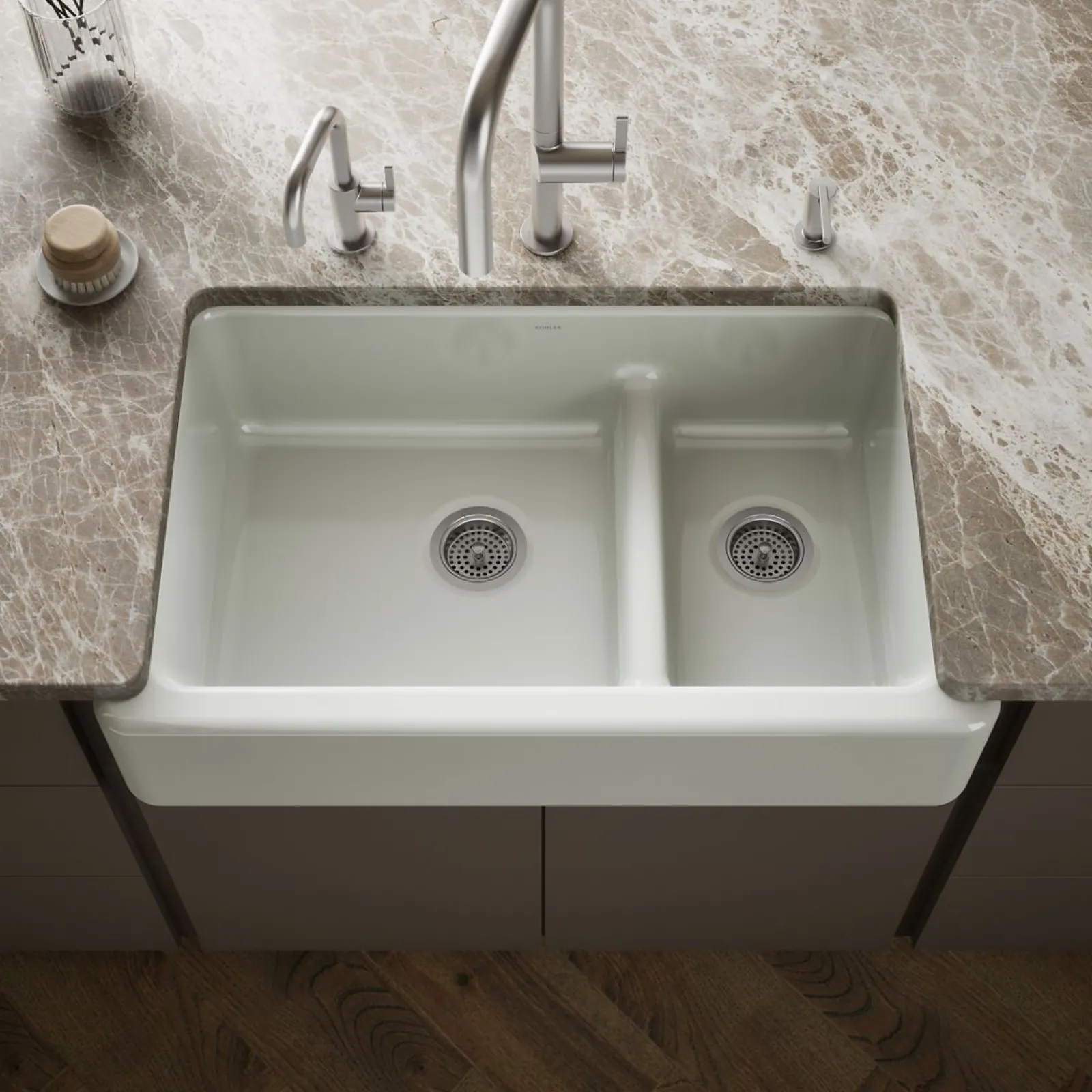 Smart Divide® 35-3/4" undermount double-bowl farmhouse kitchen sink^Kohler Outlet