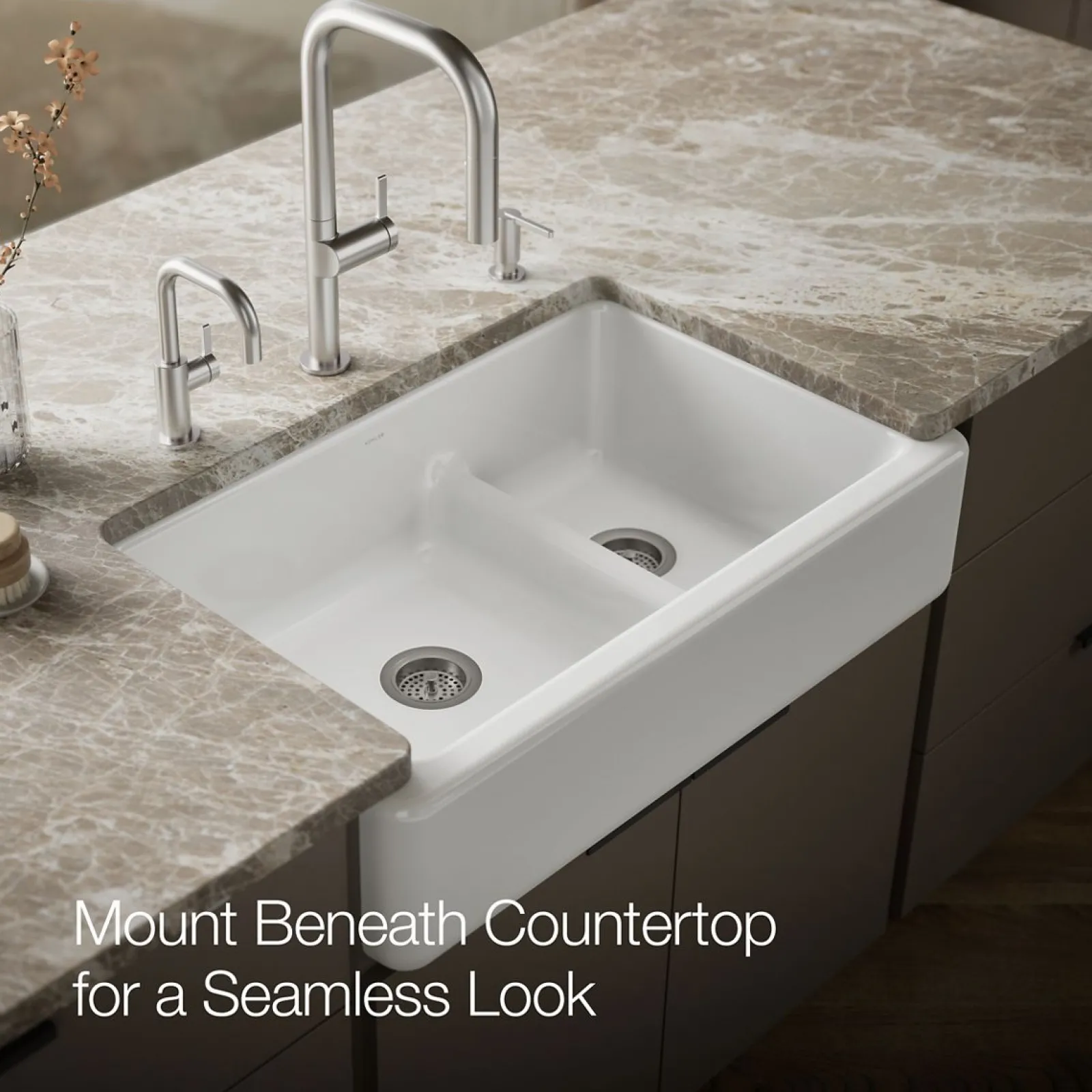 Smart Divide® 35-3/4" undermount double-bowl farmhouse kitchen sink^Kohler Outlet