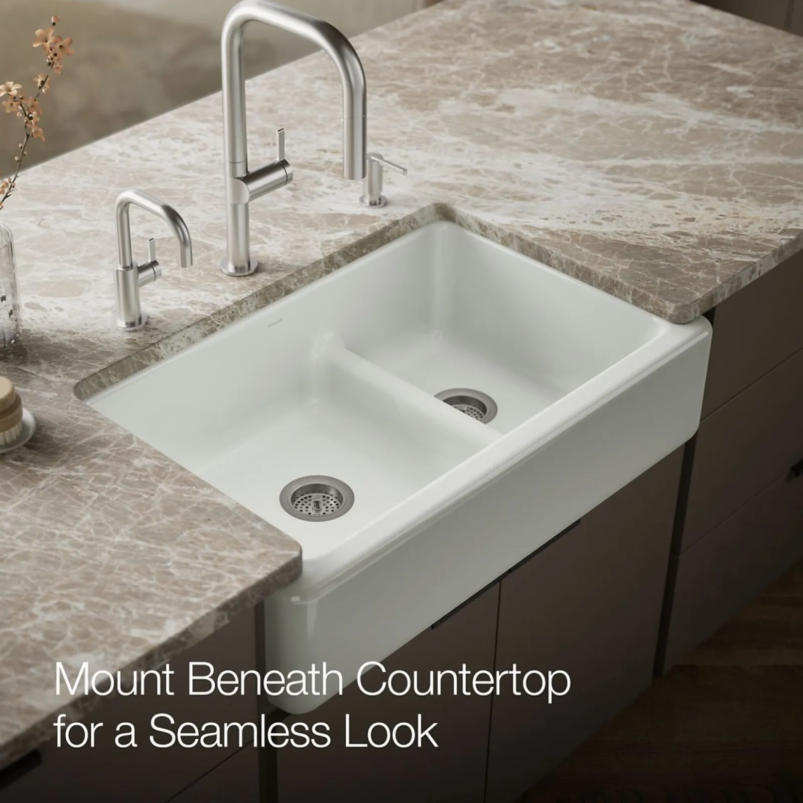 Smart Divide® 35-3/4" undermount double-bowl farmhouse kitchen sink^Kohler Outlet