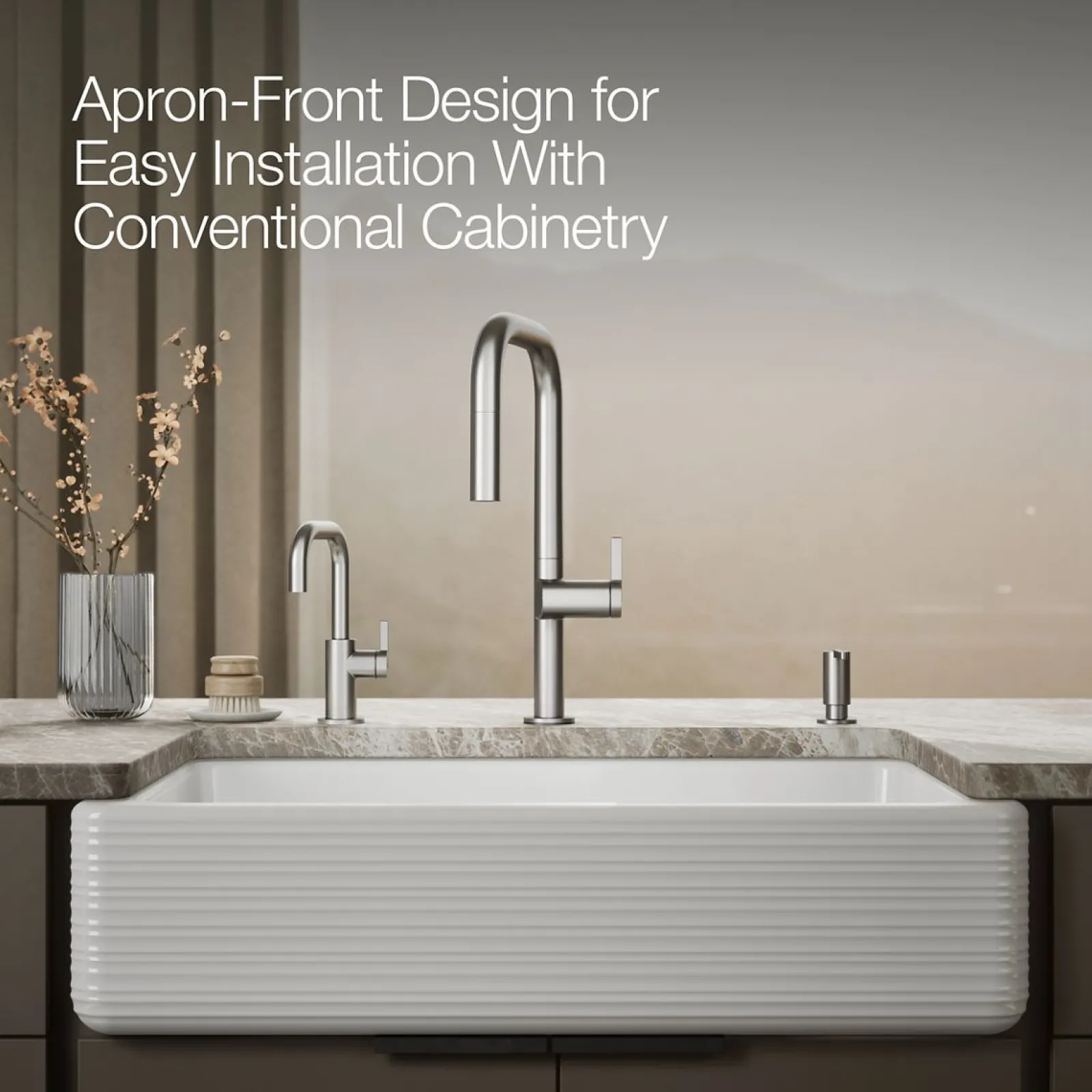Smart Divide® 35-11/16" undermount double-bowl farmhouse kitchen sink^Kohler