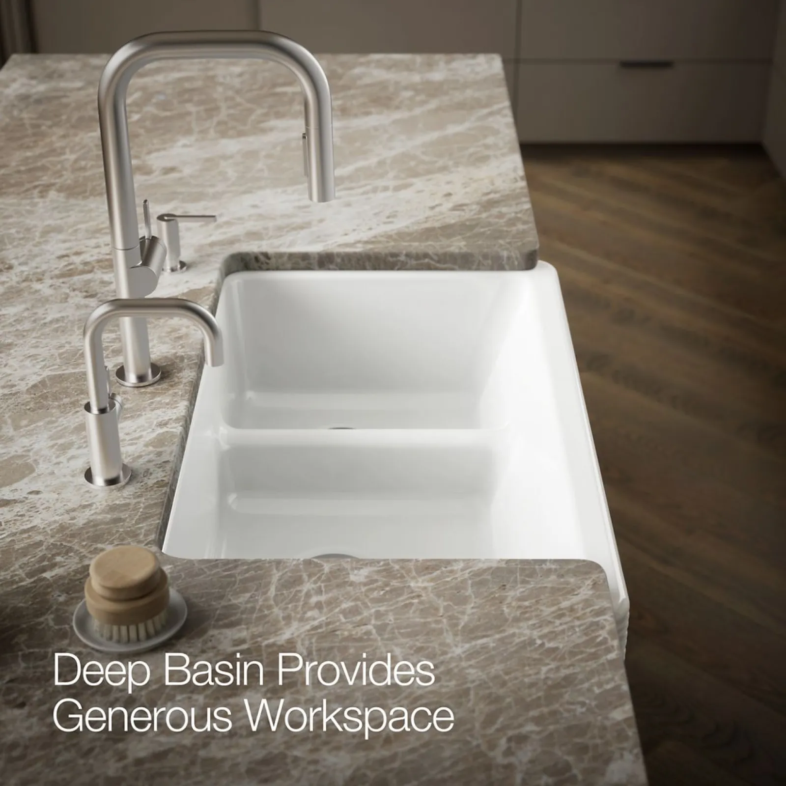Smart Divide® 35-11/16" undermount double-bowl farmhouse kitchen sink^Kohler