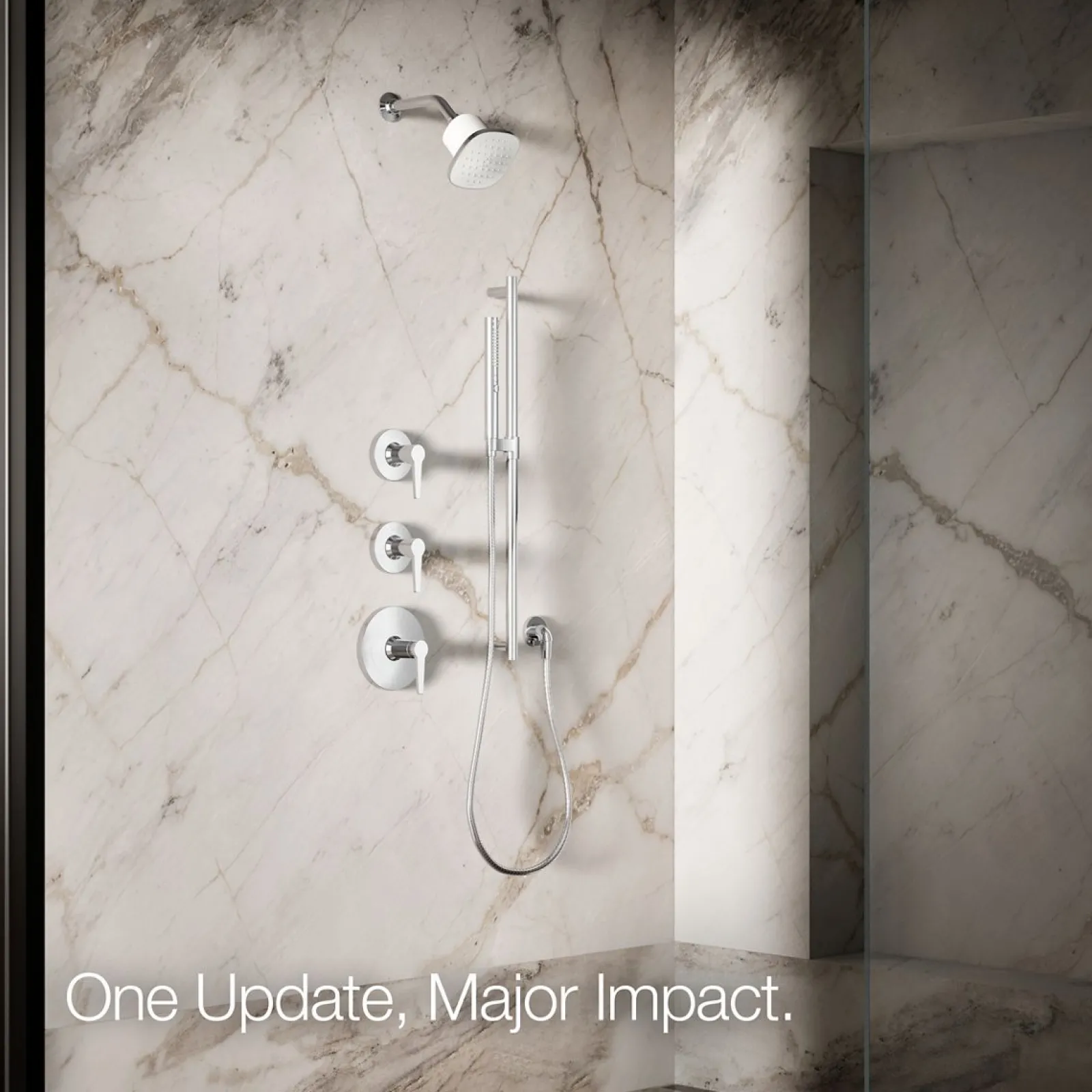Square single-function filtered showerhead, 1.75 gpm^Kohler Hot