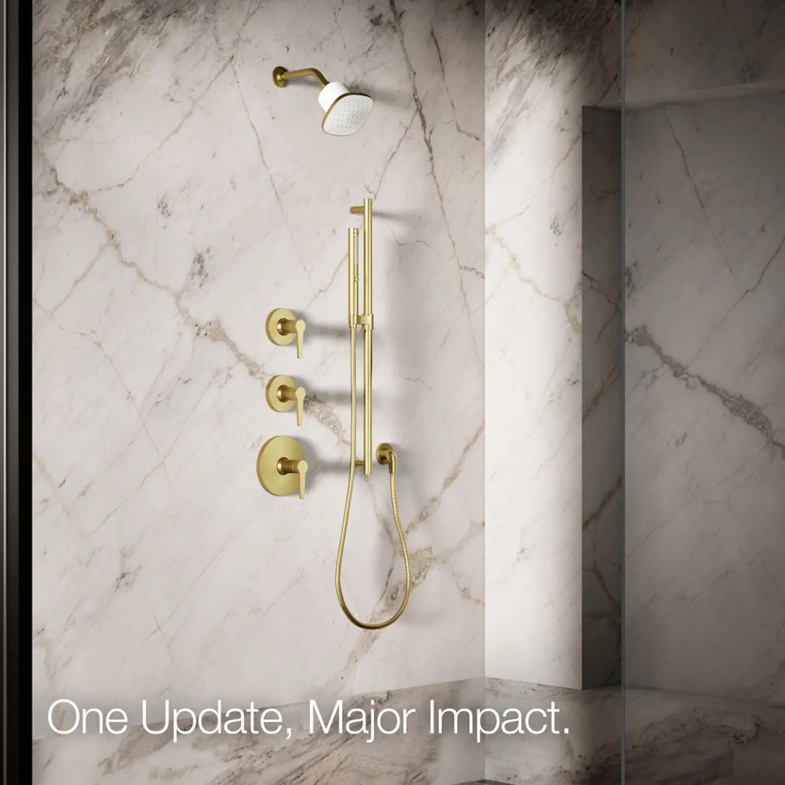 Square single-function filtered showerhead, 1.75 gpm^Kohler Hot