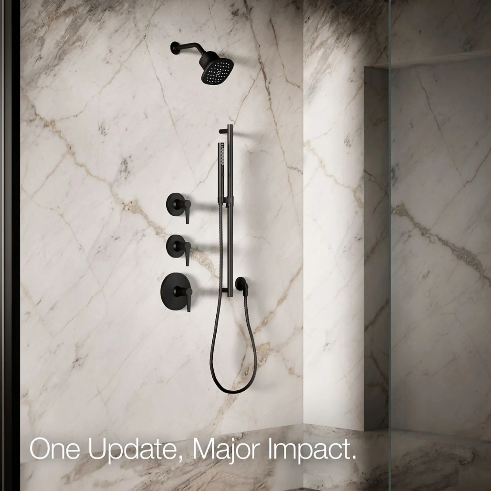 Square single-function filtered showerhead, 1.75 gpm^Kohler Hot