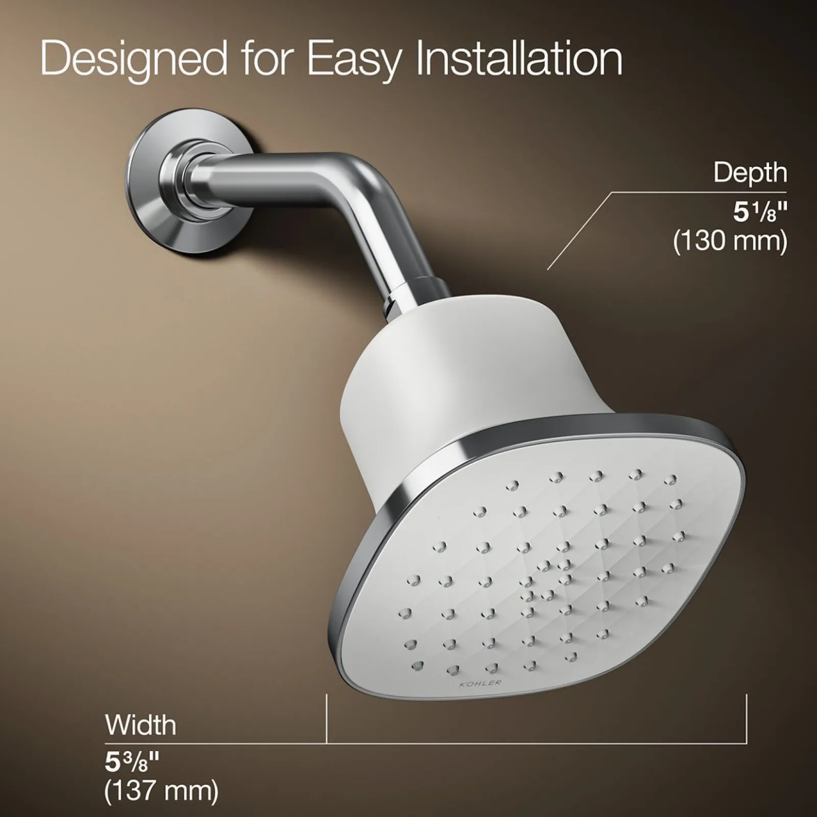 Square single-function filtered showerhead, 1.75 gpm^Kohler Hot