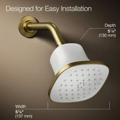 Square single-function filtered showerhead, 1.75 gpm^Kohler Hot
