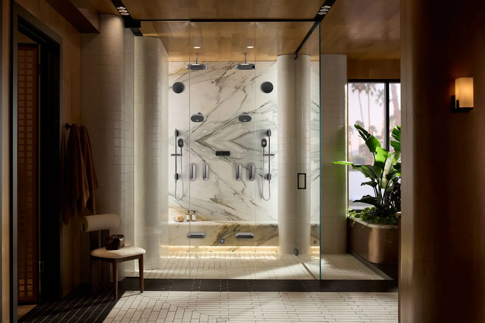 Square steam head^Kohler New