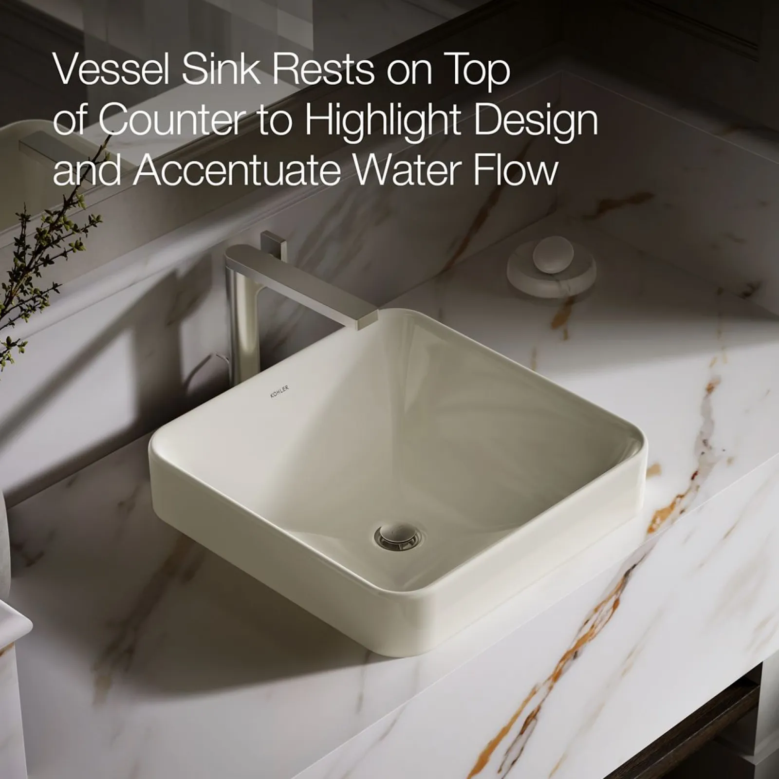 16-1/4" square vessel bathroom sink^Kohler Best
