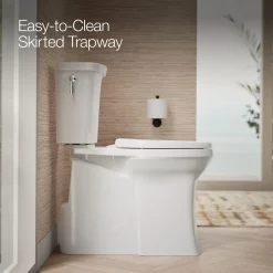 Tall ContinuousClean two-piece elongated toilet with skirted trapway, 1.28 gpf^Kohler Sale