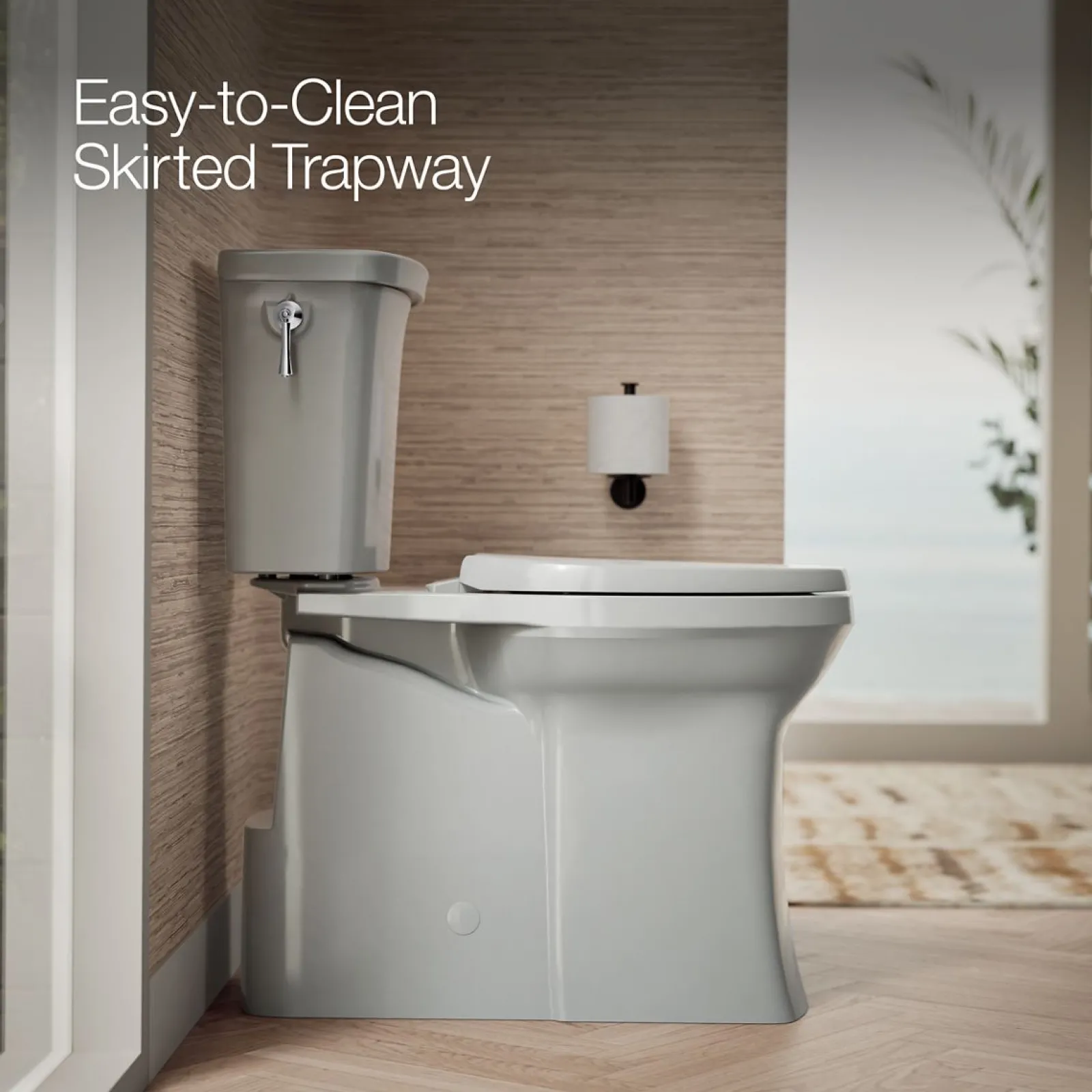 Tall ContinuousClean two-piece elongated toilet with skirted trapway, 1.28 gpf^Kohler Sale