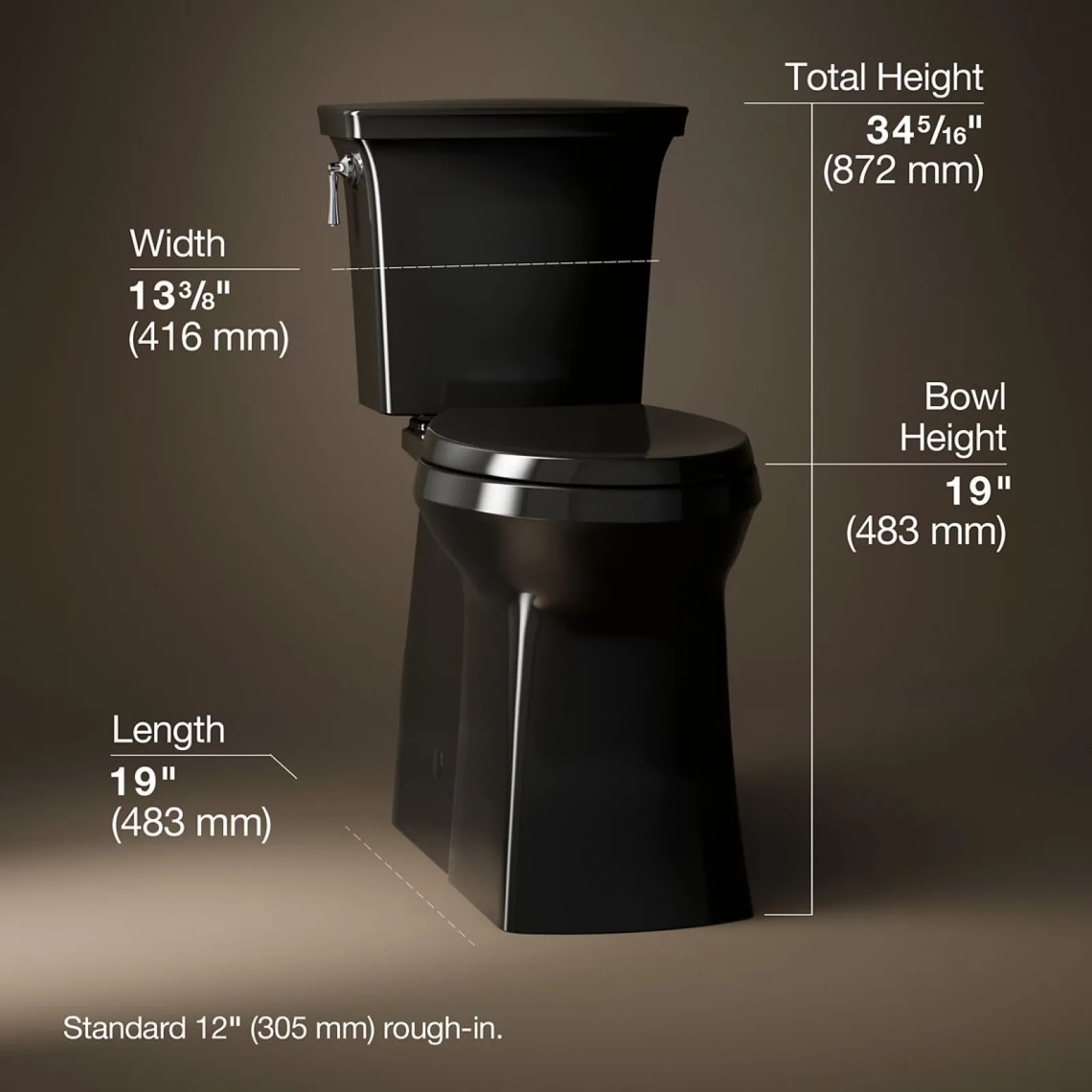 Tall ContinuousClean two-piece elongated toilet with skirted trapway, 1.28 gpf^Kohler Sale