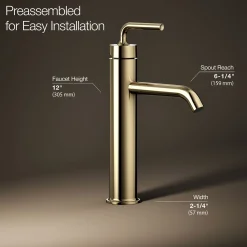 Tall single-handle bathroom sink faucet with Lever handle, 1.2 gpm^Kohler Clearance