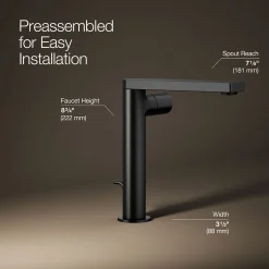 Tall single-handle bathroom sink faucet with Cylindrical handle, 1.2 gpm^Kohler Discount
