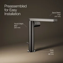 Tall single-handle bathroom sink faucet with Cylindrical handle, 1.2 gpm^Kohler Discount