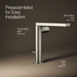 Tall single-handle bathroom sink faucet with Cylindrical handle, 1.2 gpm^Kohler Discount
