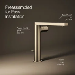 Tall single-handle bathroom sink faucet with Cylindrical handle, 1.2 gpm^Kohler Discount