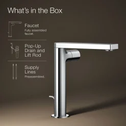Tall single-handle bathroom sink faucet with Cylindrical handle, 1.2 gpm^Kohler Discount