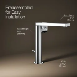Tall single-handle bathroom sink faucet with Lever handle, 1.2 gpm^Kohler