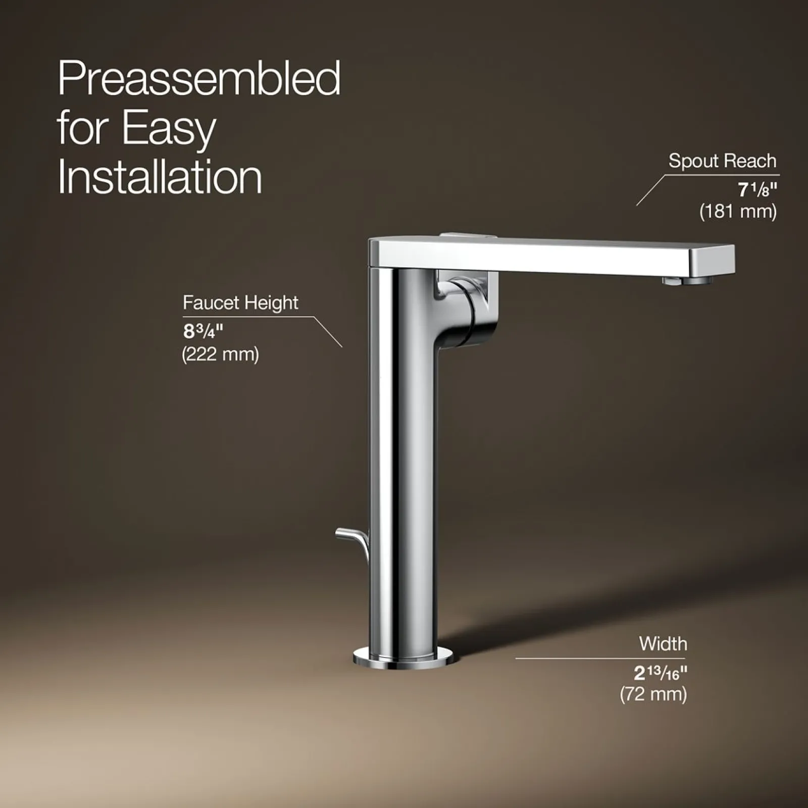 Tall single-handle bathroom sink faucet with Lever handle, 1.2 gpm^Kohler