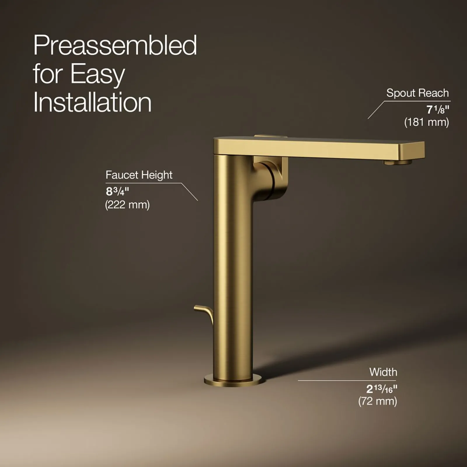 Tall single-handle bathroom sink faucet with Lever handle, 1.2 gpm^Kohler