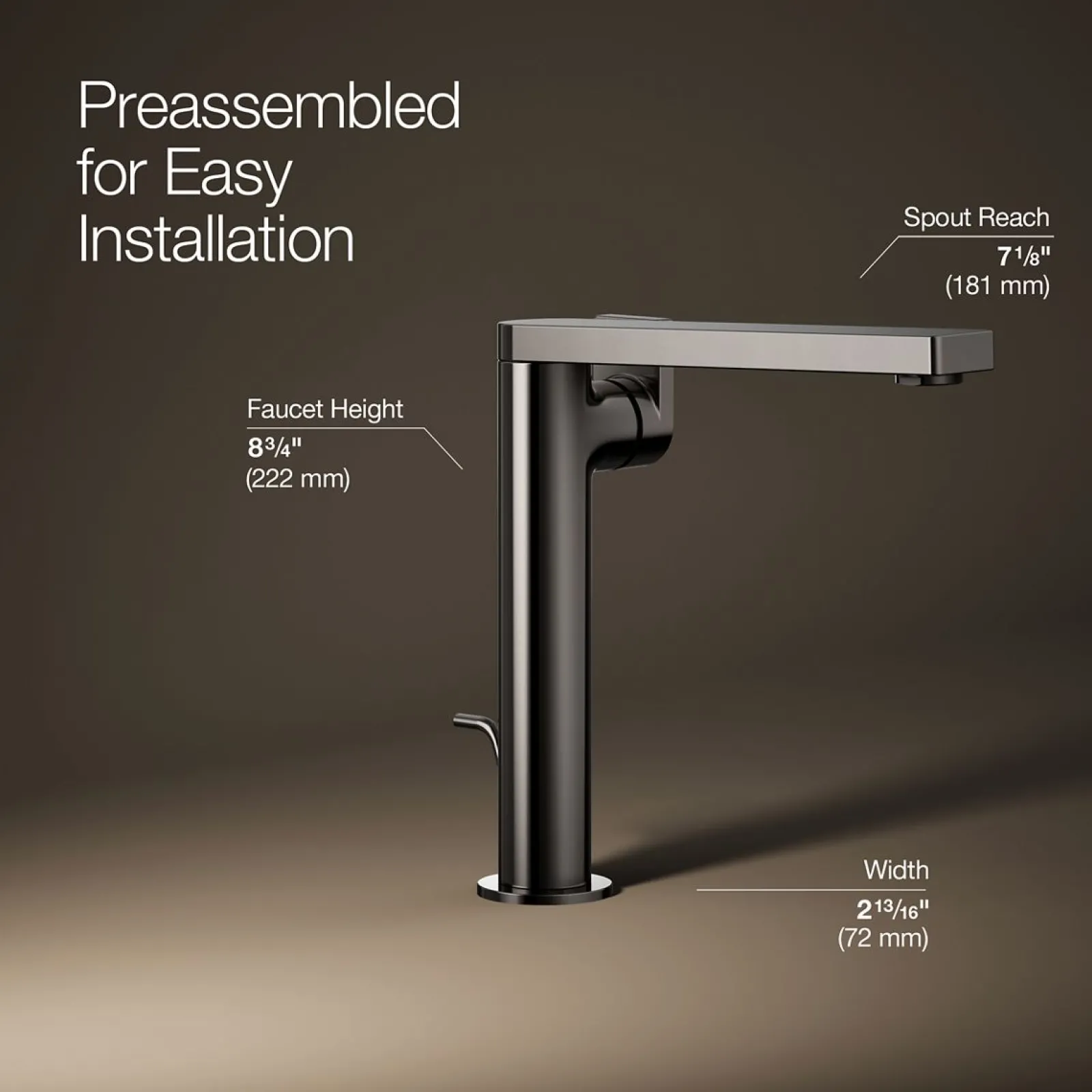 Tall single-handle bathroom sink faucet with Lever handle, 1.2 gpm^Kohler
