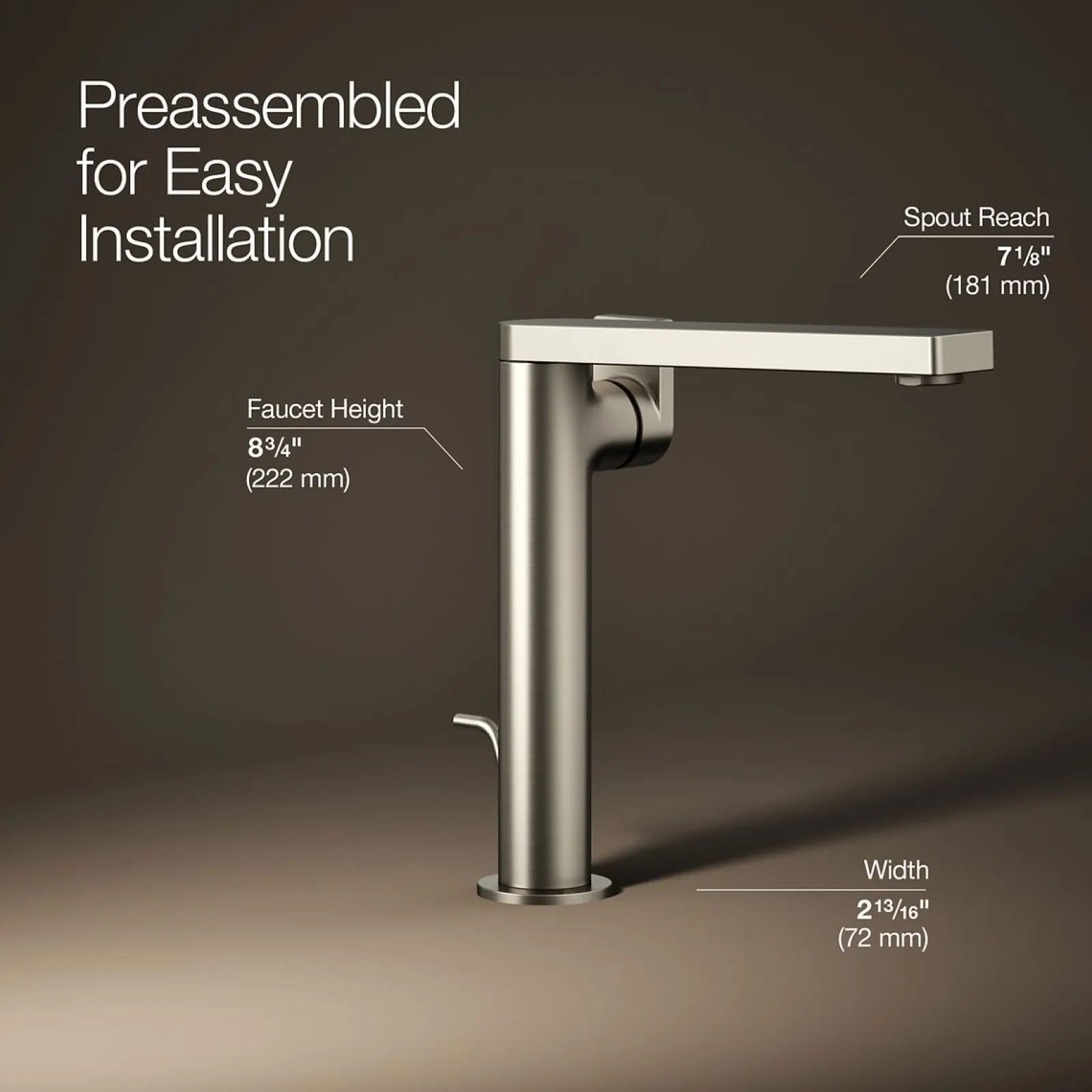 Tall single-handle bathroom sink faucet with Lever handle, 1.2 gpm^Kohler