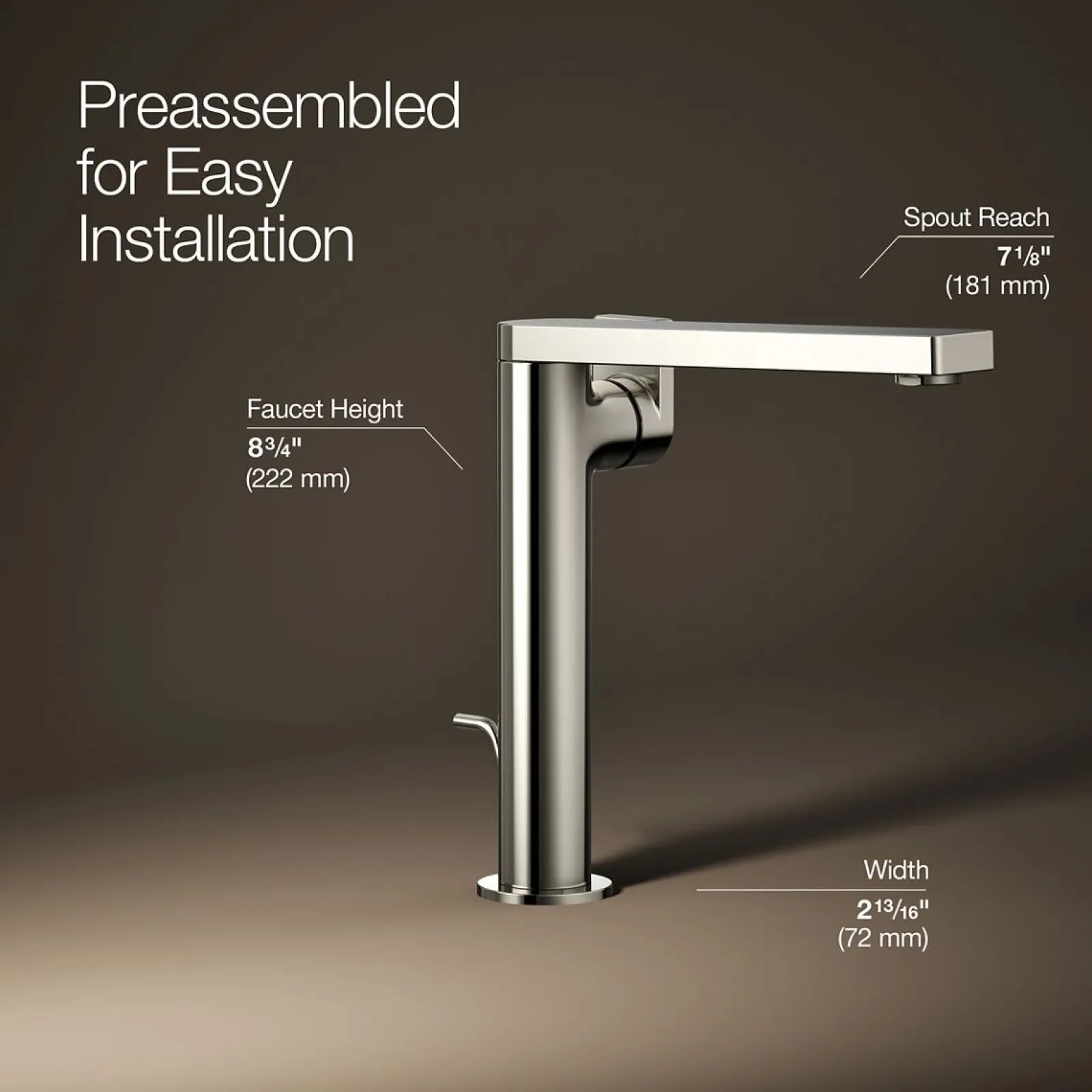 Tall single-handle bathroom sink faucet with Lever handle, 1.2 gpm^Kohler