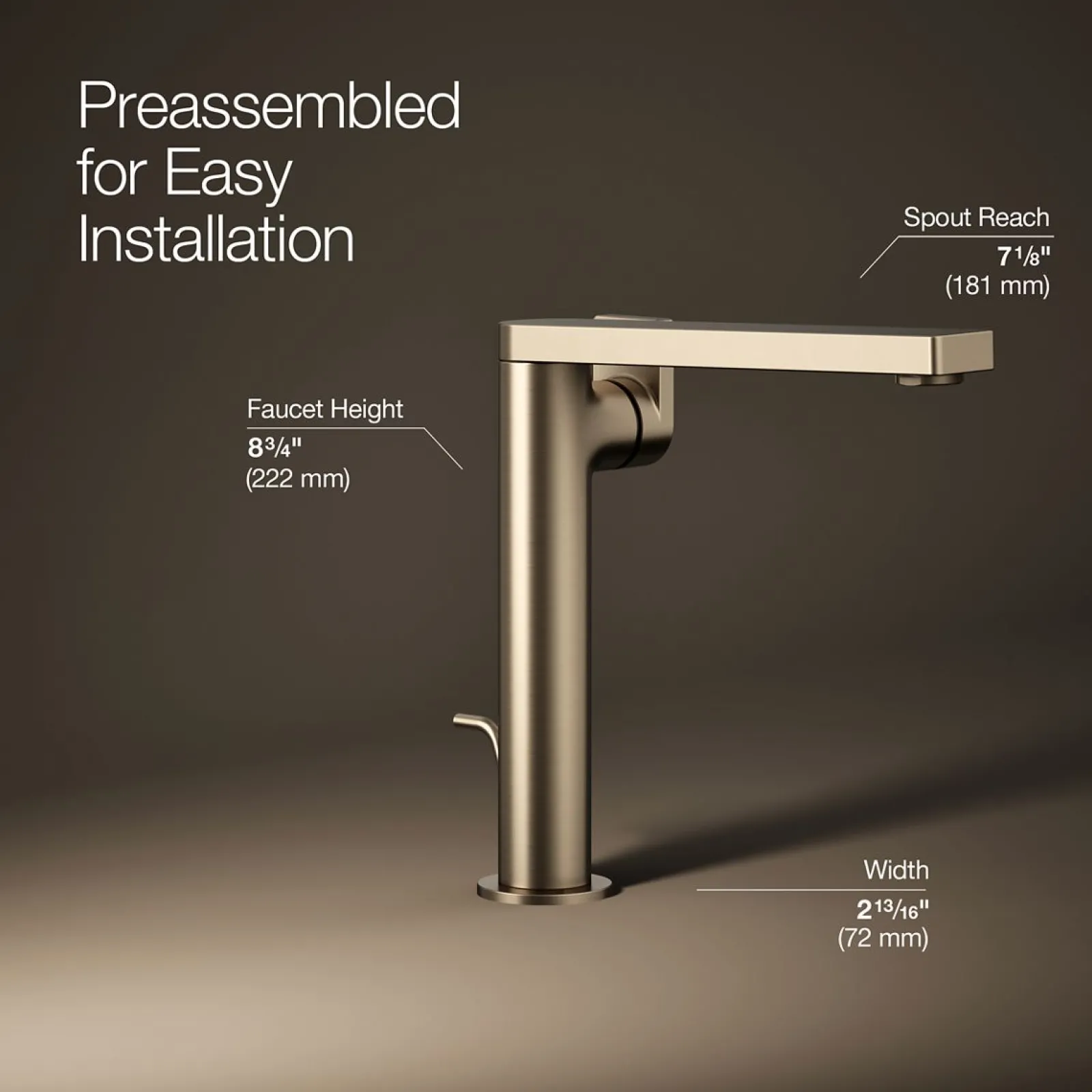 Tall single-handle bathroom sink faucet with Lever handle, 1.2 gpm^Kohler