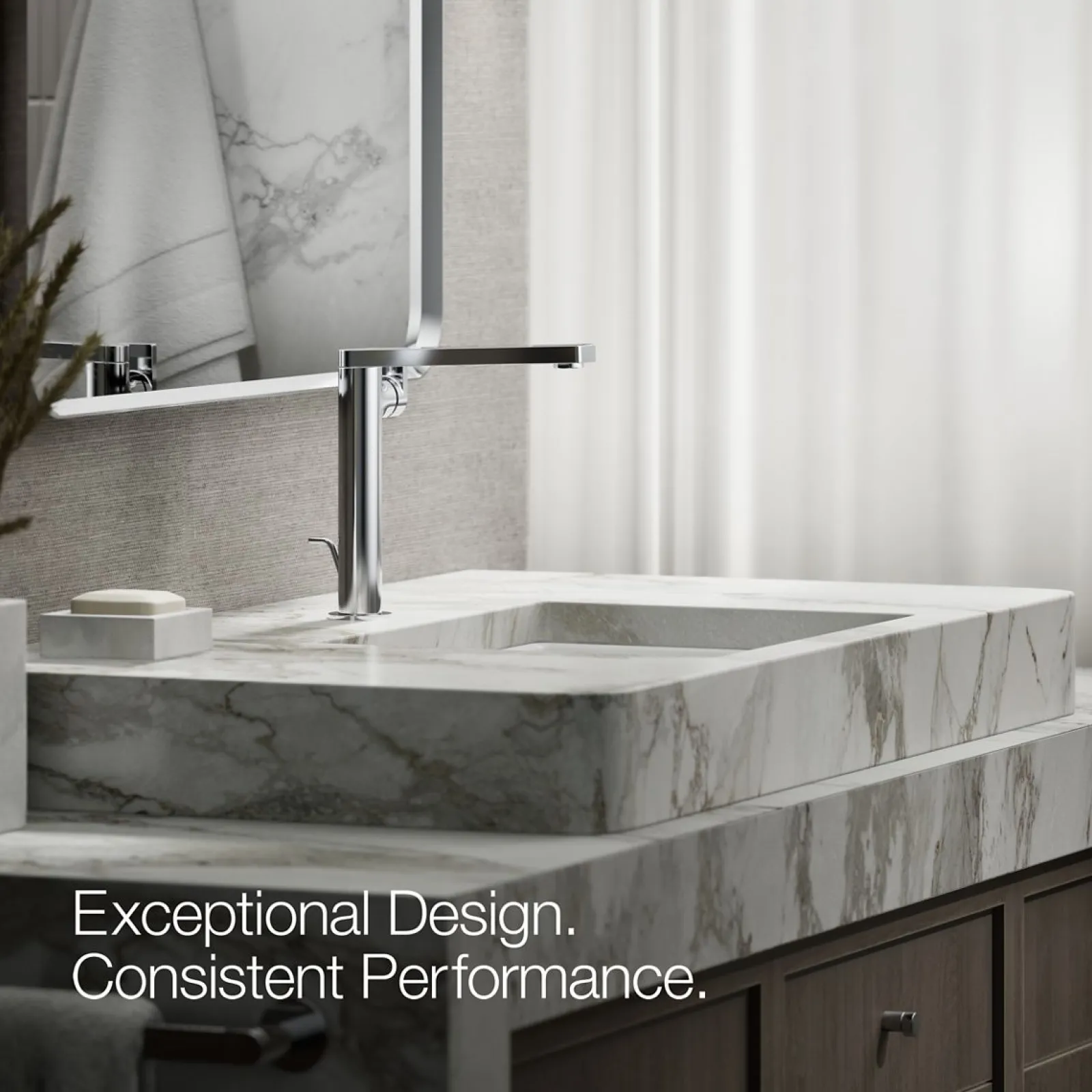 Tall single-handle bathroom sink faucet with Lever handle, 1.2 gpm^Kohler