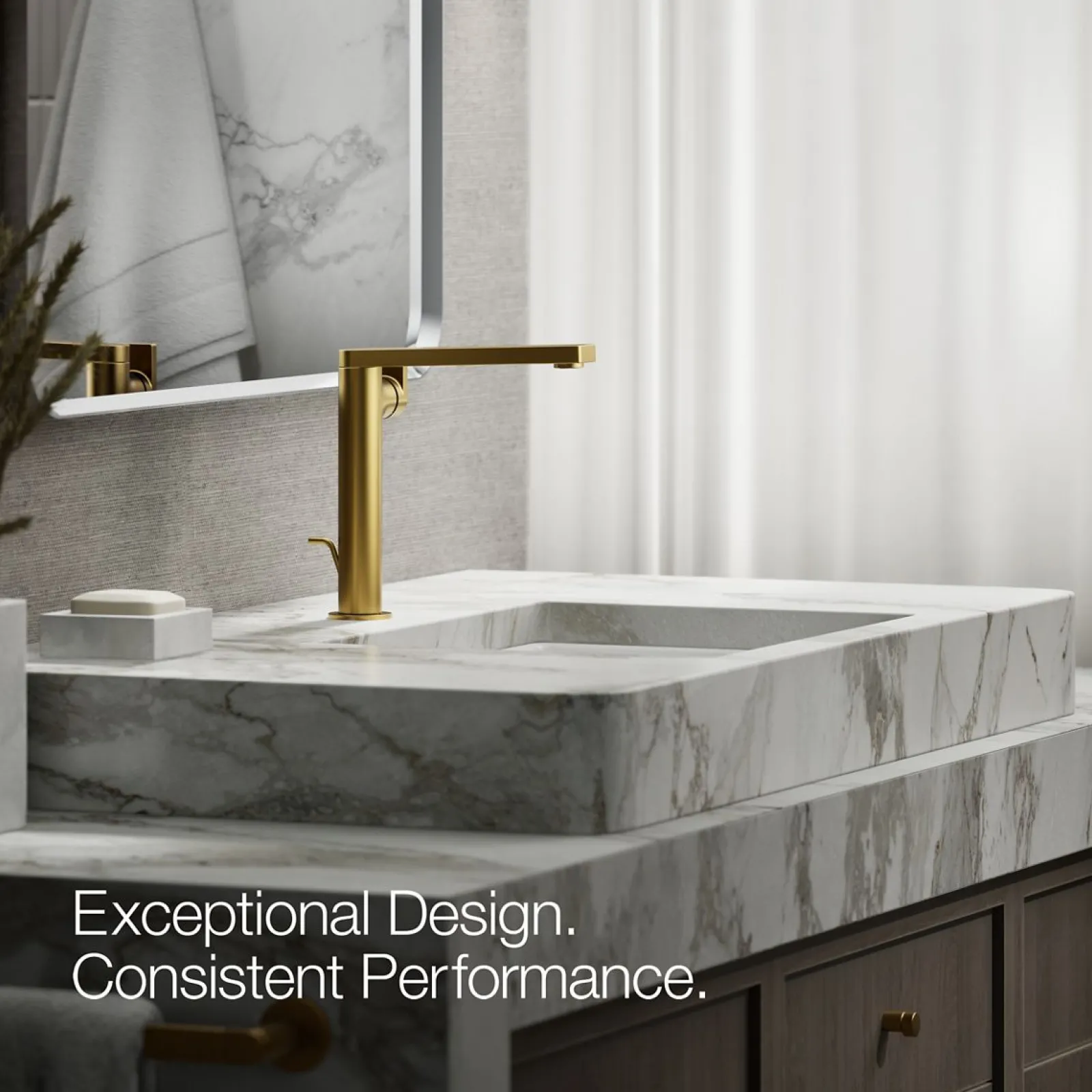 Tall single-handle bathroom sink faucet with Lever handle, 1.2 gpm^Kohler